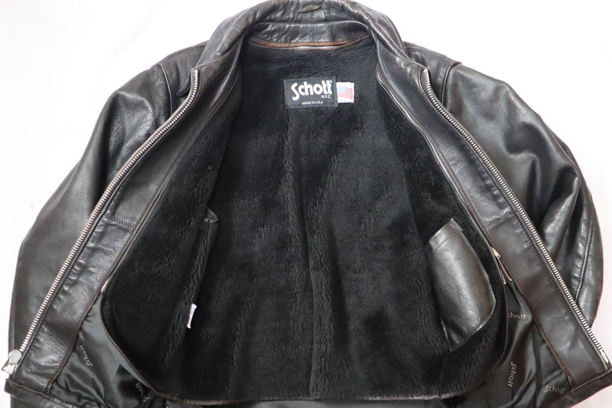 SCHOTT 152 襟付き シングルライダース レザージャケット 36 | ヤマダ