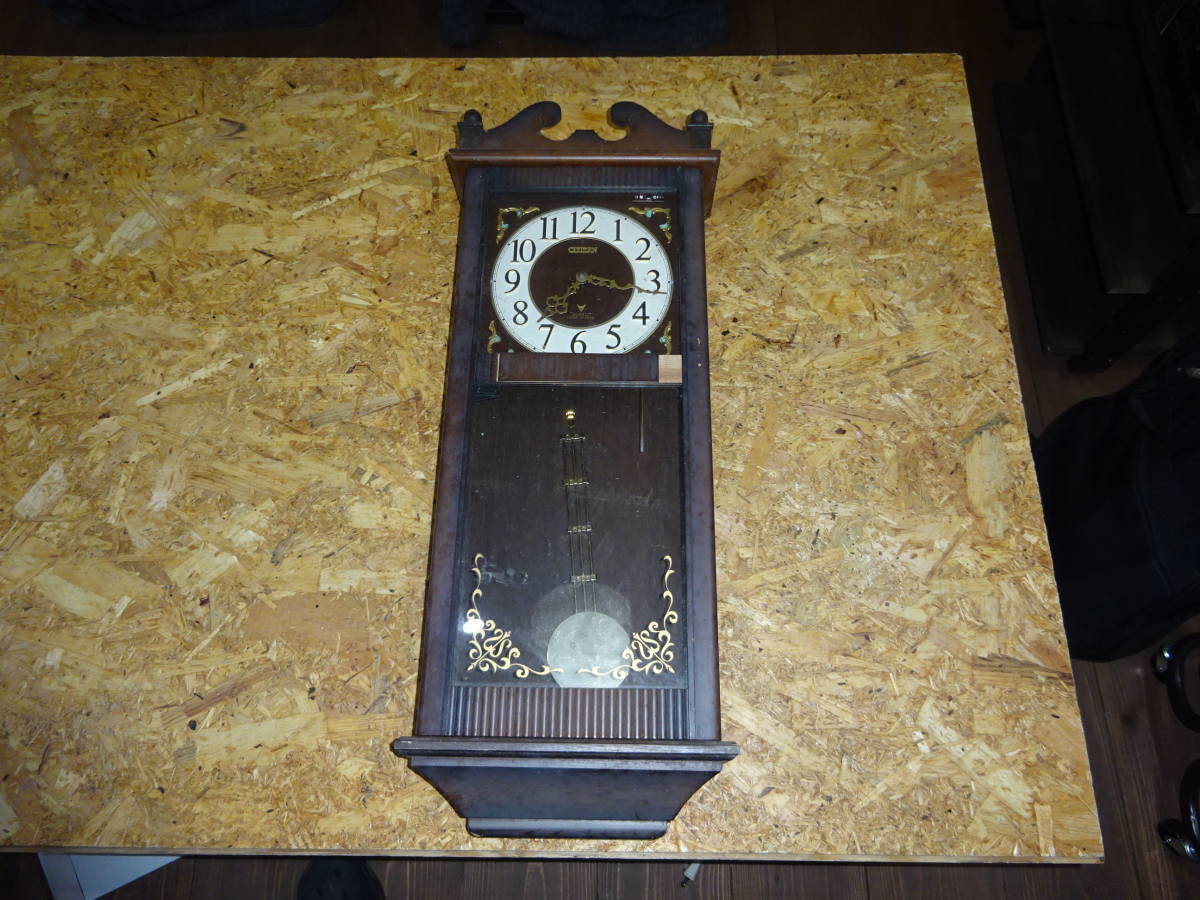 新品未使用】CITIZEN 乾電池式 振り子時計 中型 4MJ624