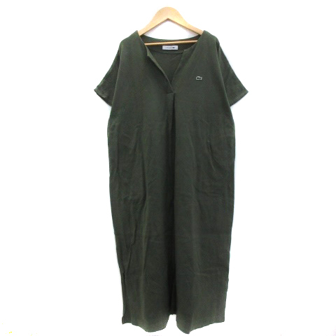 最安値，お買い得 ラコステ LACOSTE ワンピース ロング丈 半袖 スリットネック 34 グリーン 緑 /YM18 レディース(女性用)｜売買されたオークション情報、yahooの商品情報をアーカイブ公開 - オークファン 女性用