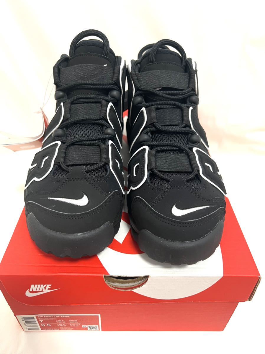 25 25.5 Nike エアモア アップテンポ ブラック ホワイト モアテン NIKE 