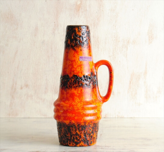 西ドイツ製 ヴィンテージ Scheurich窯 陶器の花瓶 Fat lava 花器