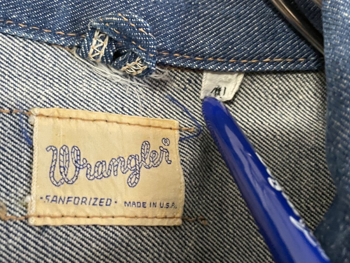 60sヴィンテージ 】美品！アメリカ製 Wrangler デニムジャケット 