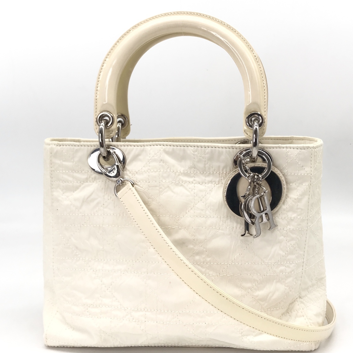 M3428 1円 レディディオール Dior ナイロン カナージュ ロゴチャーム 