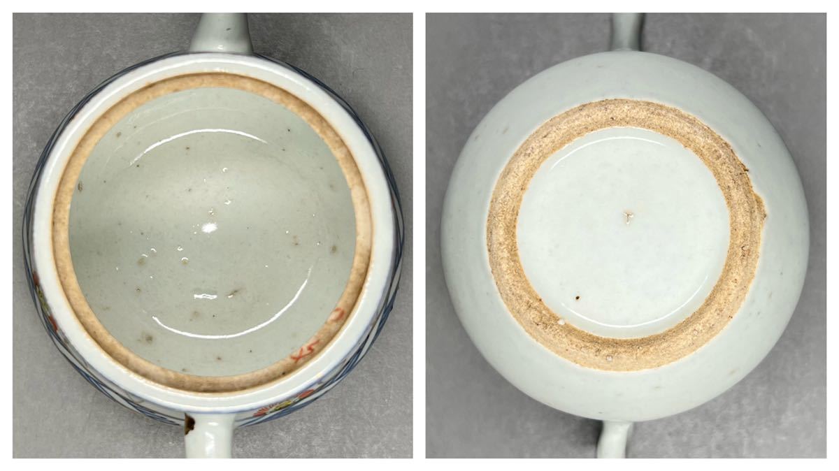 骨董・茶道具】急須 玲瓏壷 ☆釉裹紅 清代 青華☆ 蛍手 蛍焼 蛍彫 中国 