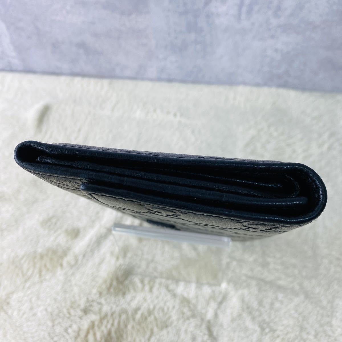 【美品】GUCCI ブラックレザー 長財布 グッチシマ グッチ財布 GUCCI ラウンドファスナー長財布 メンズ