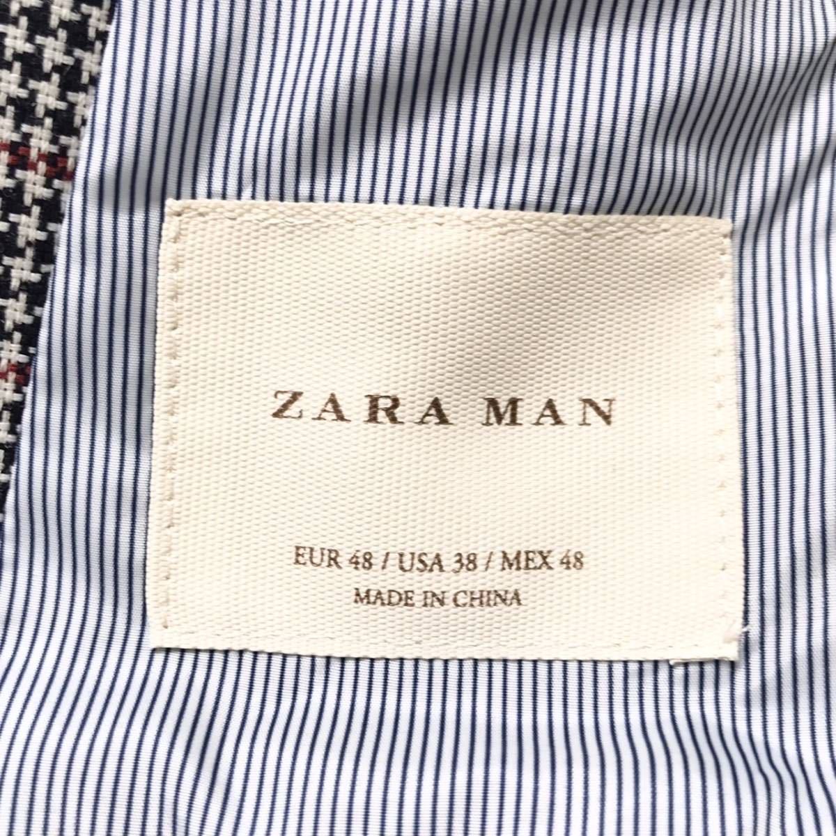 ザラ【存在感抜群の千鳥格子】ZARA MAN テーラードジャケット 総柄 