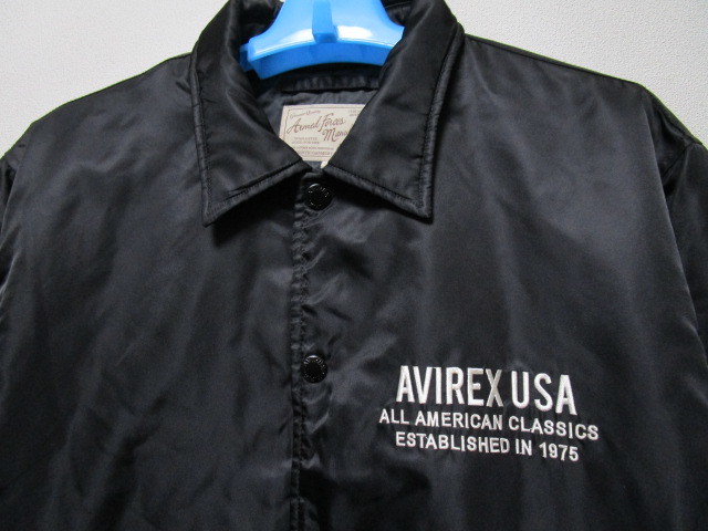 AVIREX VARSITY COACH JACKET・2XL・黒／ブラック（アヴィレックス