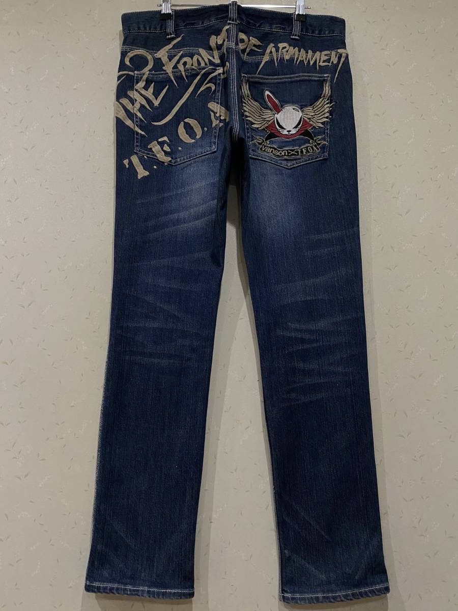バンソン VANSON T.F.O.A デスラビット刺繍＆ロゴ刺繍 ストレッチ 