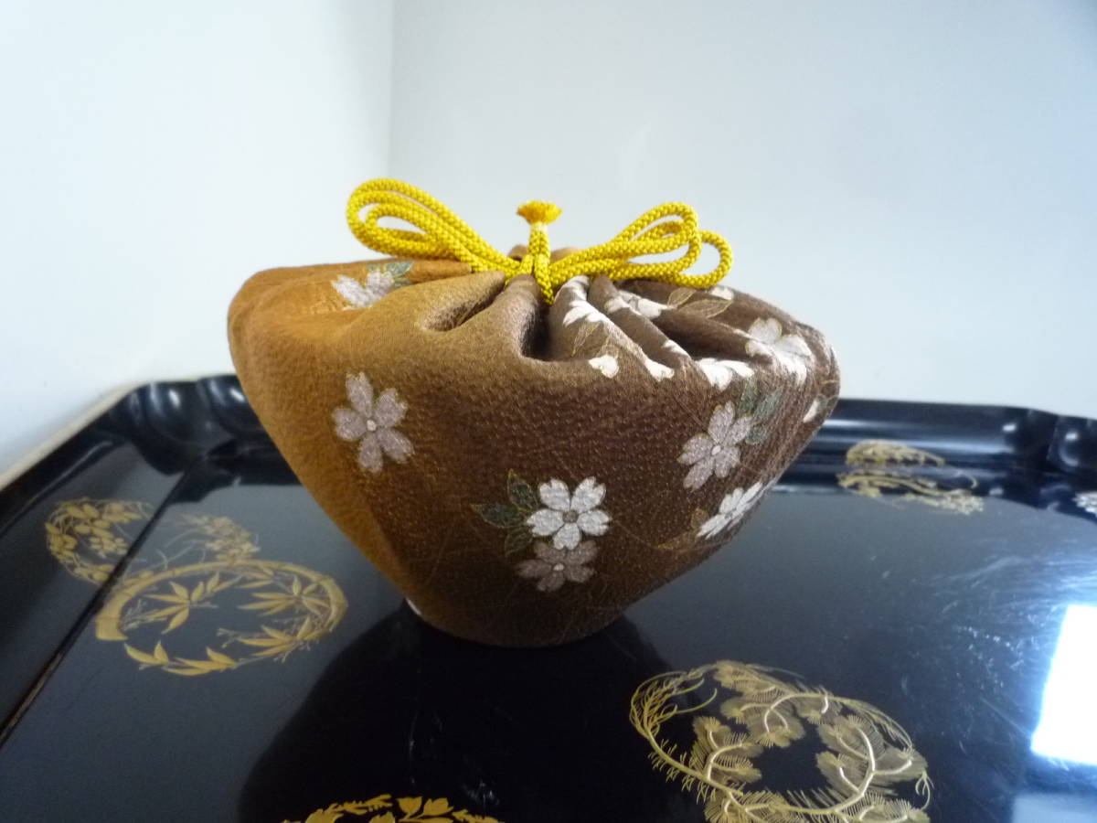 茶器⁄茶道具 仕服（仕覆） 和巾仕服（中次 古帛紗 富士と桜（白） ラ 