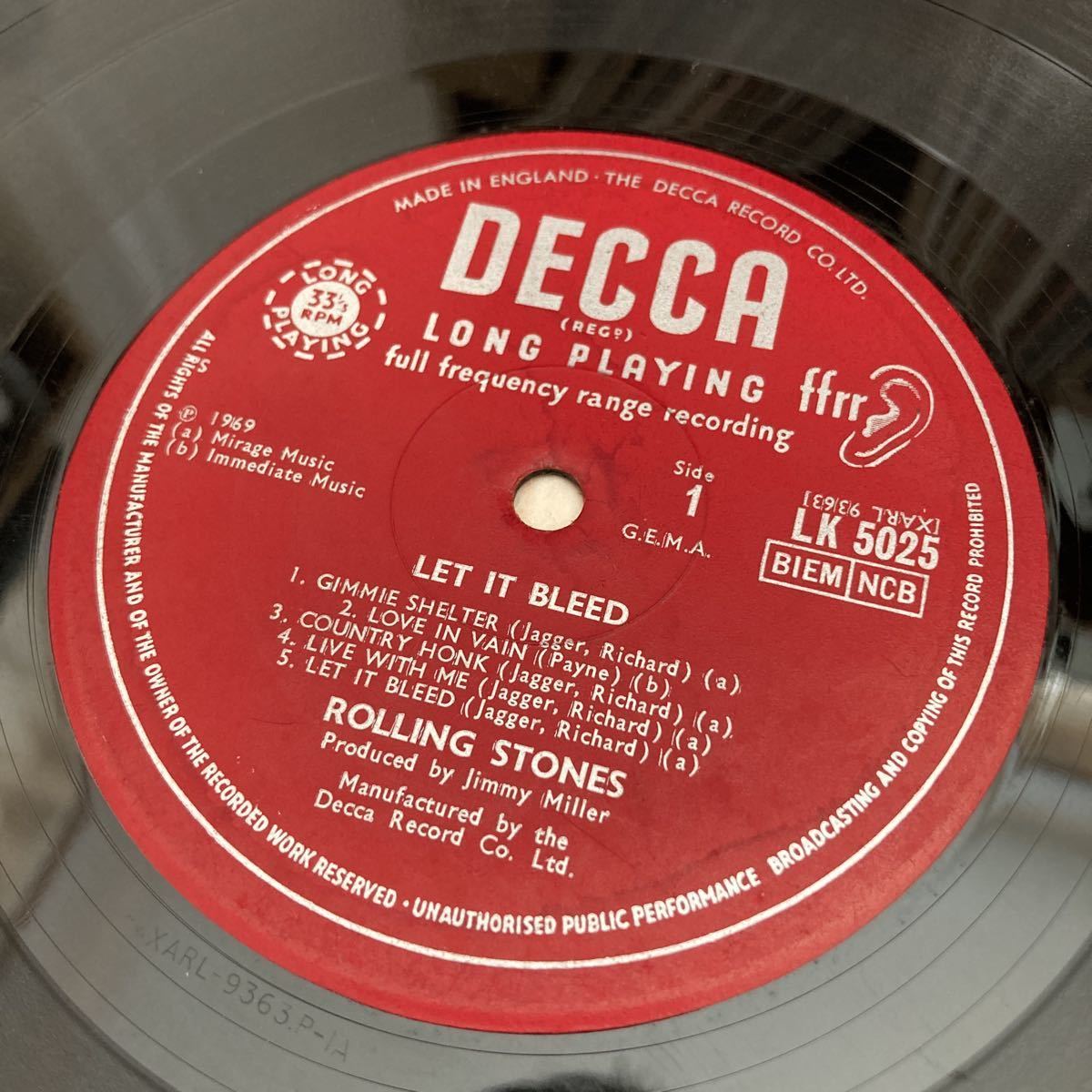 ROLLING STONES LET IT BLEED 英国オリジナルモノラル盤 1A/1A レット