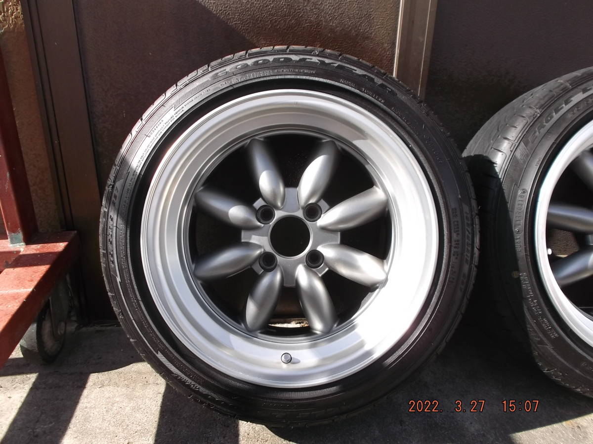 ステルスレーシング15×8J ＋28 100×4 タイヤ8部山 195-50-15 