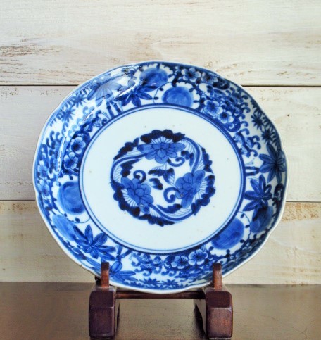 古伊万里 染付 輪花 骨董 金継ぎ 日々の暮らしを 古伊万里 染