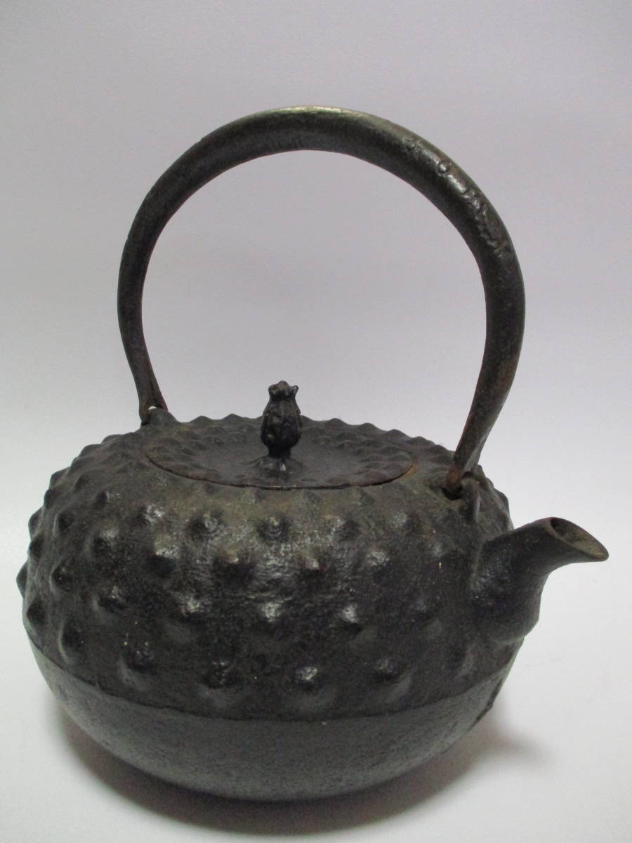 煎茶道具 鉄瓶 茶道具 鉄製 茶器 在銘 骨董品 共箱 平安 泰山堂 梅枝