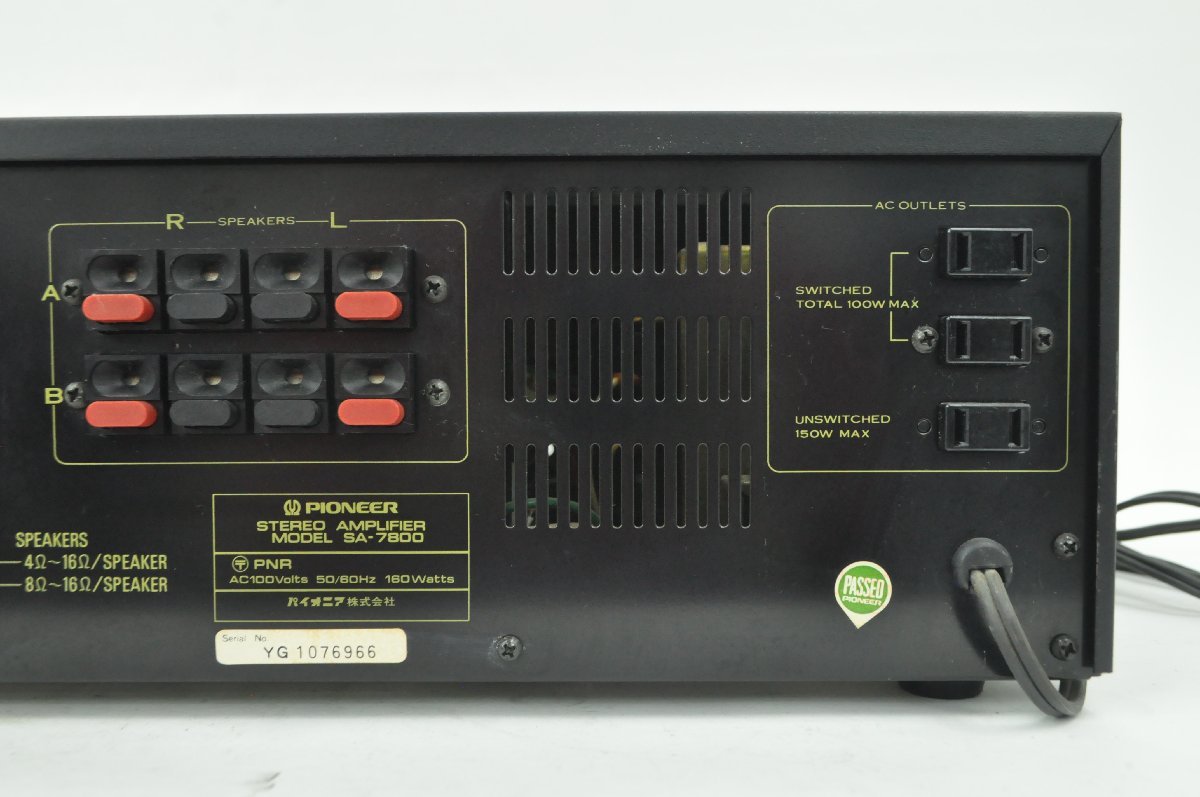 Pioneer パイオニア ◇ プリメインアンプ SA-7800 ◇A5185 SA