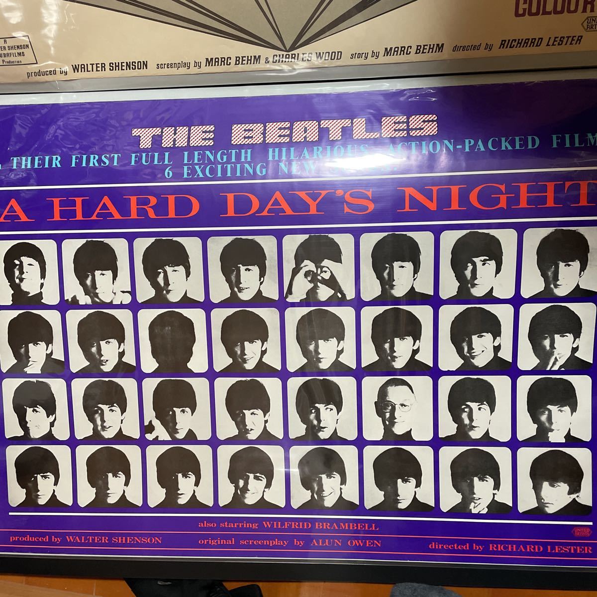 Hard Day's Night A Poster (1964) Original - | : Beatles Movie organ69 night DAY'S Daybill