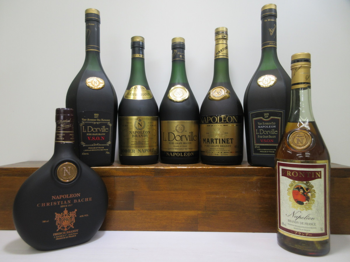 7本セット フレンチブランデー(ナポレオン，ドーヴィル，マルチネ 等) 700ml 未開栓 古酒 1円スタート/3-29-11