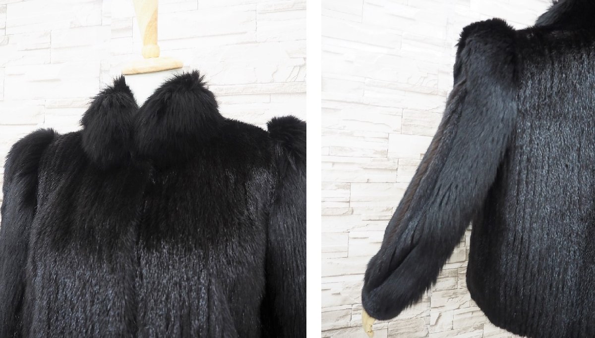 美品【 SAGA MINK/ jindo 】高級毛皮 ブラックミンク×フォックス 