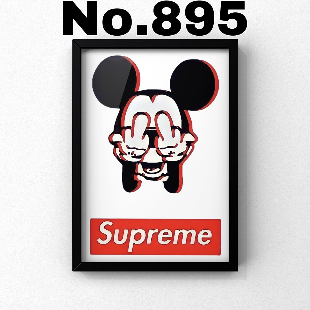 No 5 超高画質 シュプリーム Supreme ミッキー Mickey パロディ アート ポスター ウェルカムボード インテリア 絵画 額付 ポスター 売買されたオークション情報 Yahooの商品情報をアーカイブ公開 オークファン Aucfan Com
