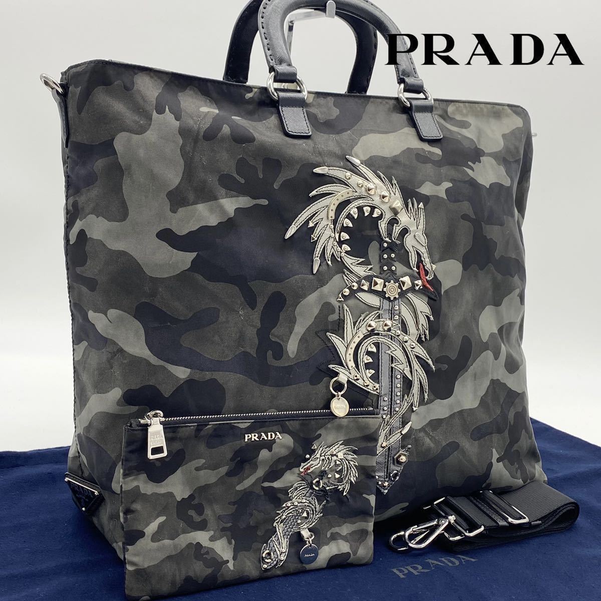 迷彩 プラダ カモフラ柄 訳アリ！PRADAショルダーバッグ 迷彩柄 プラダ 