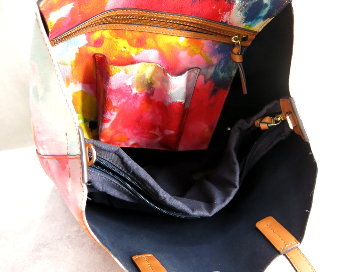 超美品○TORY BURCH トリーバーチ○ケリントン○ペイント柄○PVC 