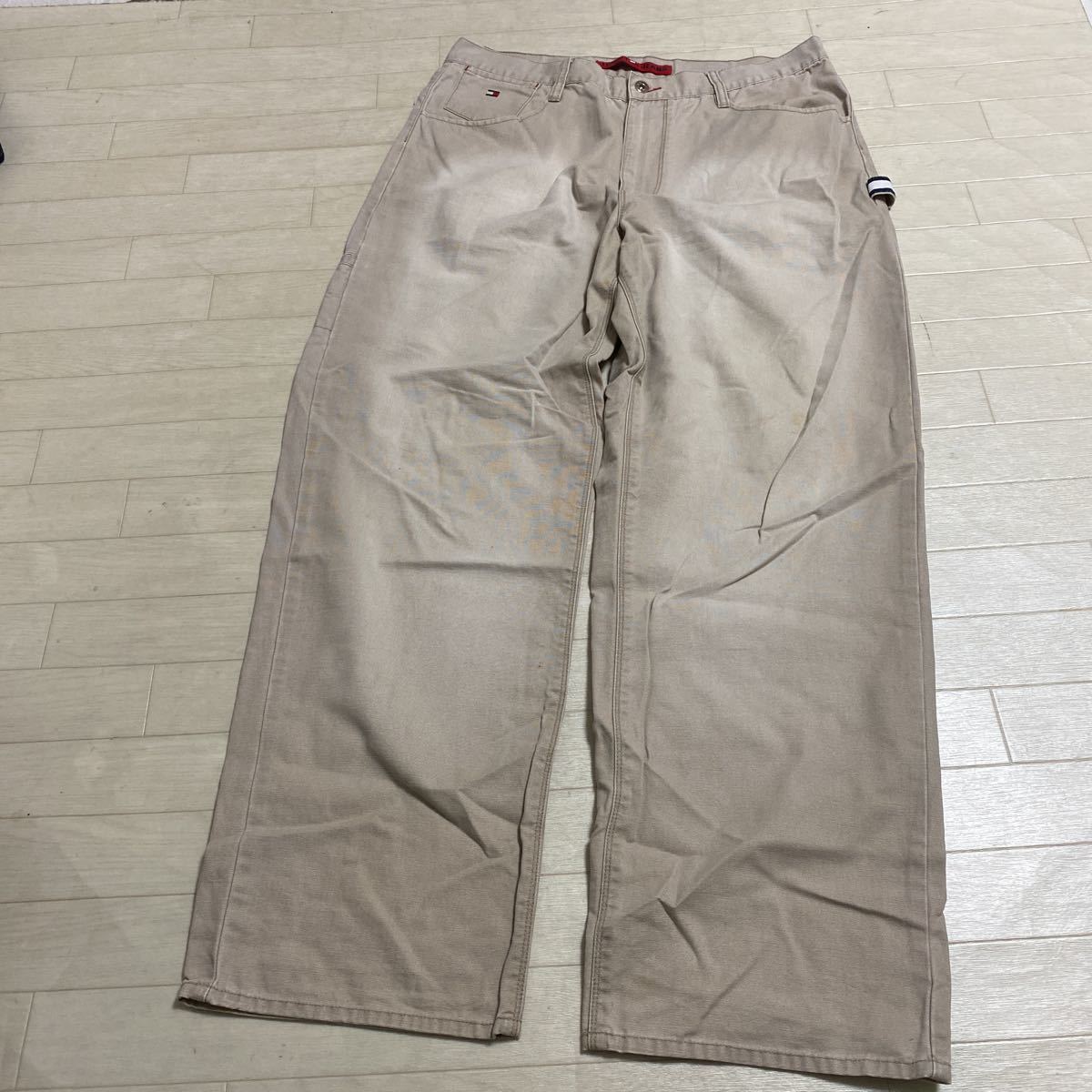  2610 TOMMY HILFIGER トミーヒルフィガー チノパン ワイドパンツ カーペンタパンツ 36 メンズ ベージュ(ボトムス)｜売買されたオークション情報、yahooの商品情報をアーカイブ公開 - オークファン 男性用