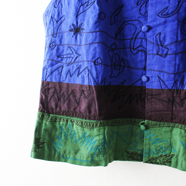 HaaT ISSEY MIYAKE ハート イッセイミヤケ ブロック配色 総刺繍