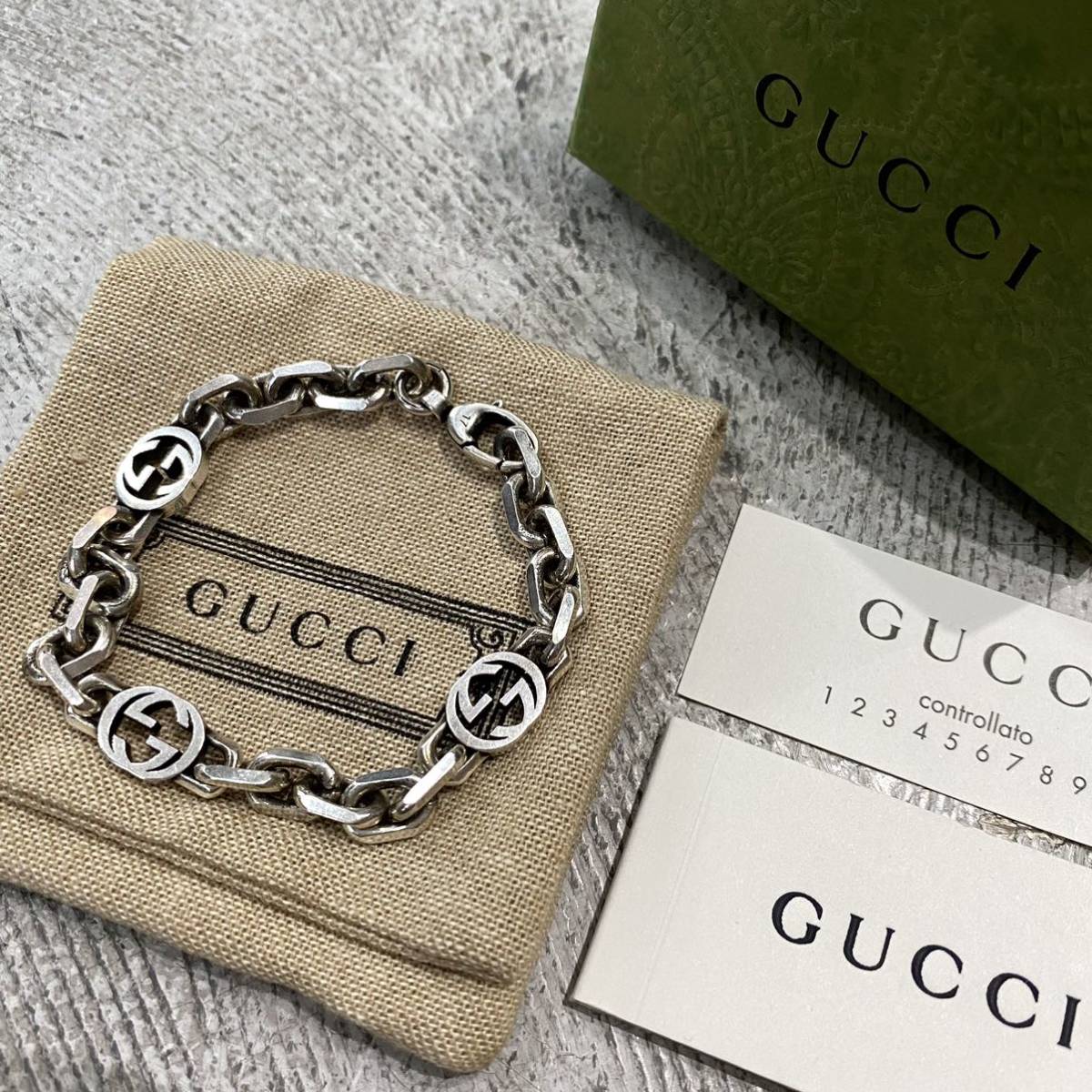 名作 GUCCI グッチ インターロッキングG AG 925 シルバー