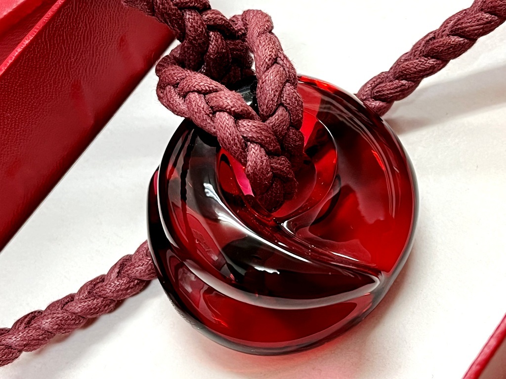 バカラ Baccarat クリスタル ペンダント チョーカー ネックレス【美品】 ☆美品 Baccarat/バカラ ネックレス クリスタル 赤 クリアレッド