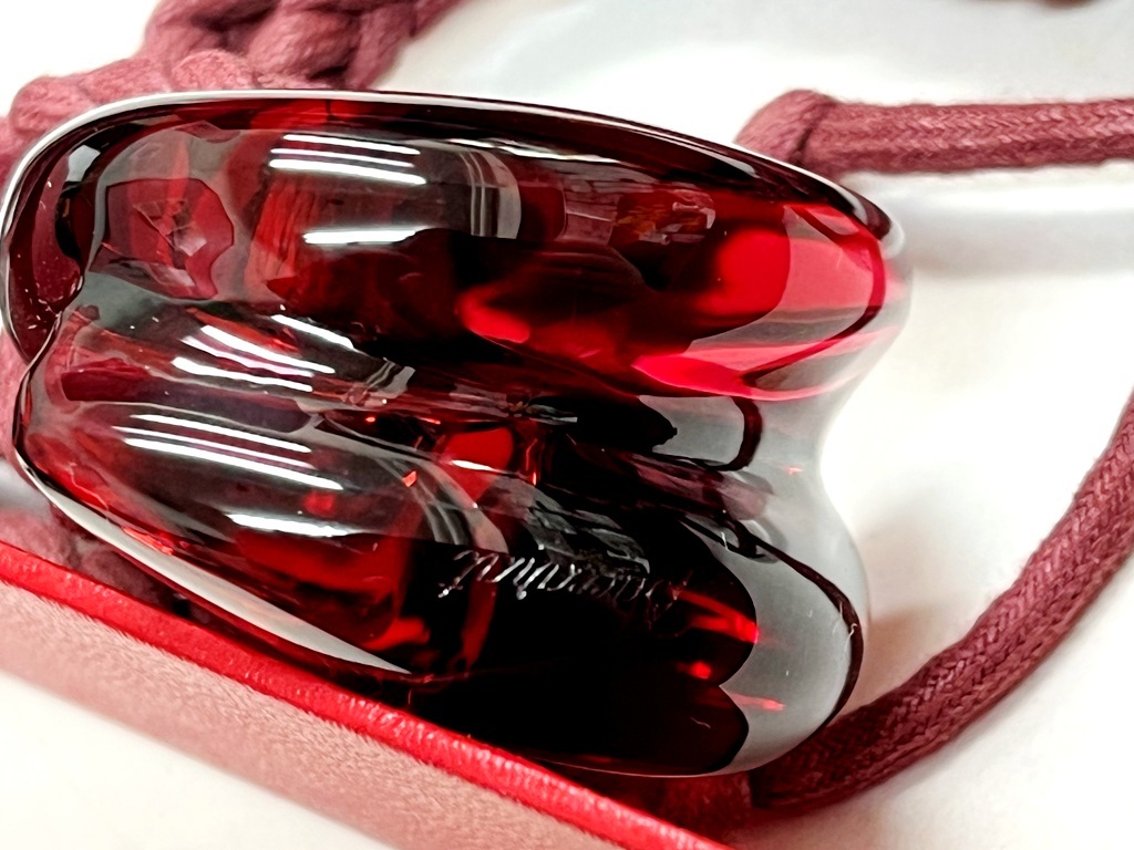 ☆美品 Baccarat/バカラ ネックレス クリスタル 赤 クリアレッド