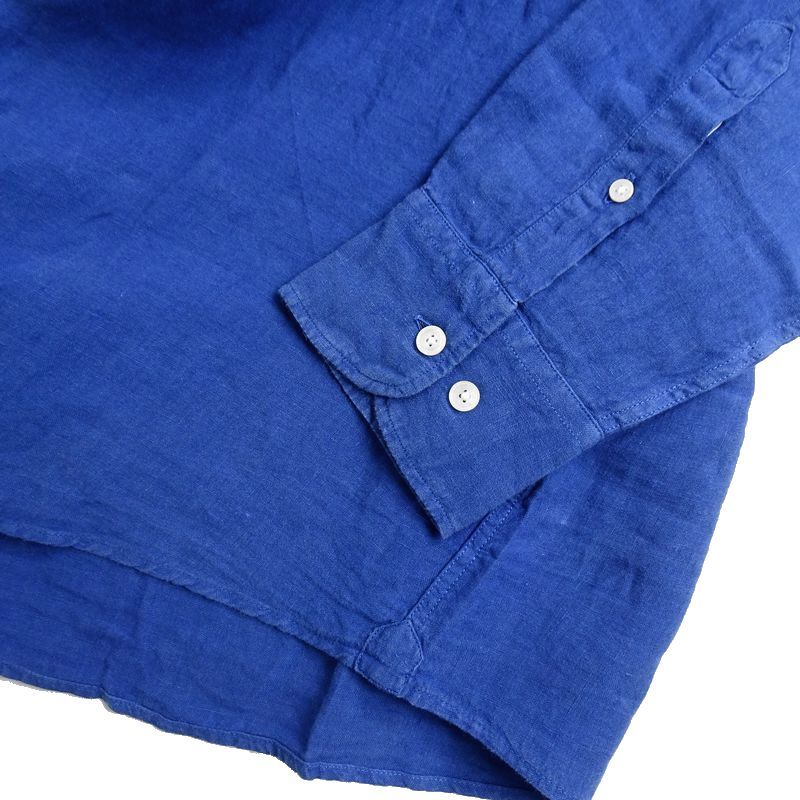 ■HACKETT LONDON ハケット 新品 定1.7万 最旬 ガーメントダイ加工 清涼リネン 麻 長袖 カジュアルシャツ HM304761 5KD XL ▲011▼bus2298f ハケット LONDON ロンドン メール便HACKETT 送料無料 定価3.2万