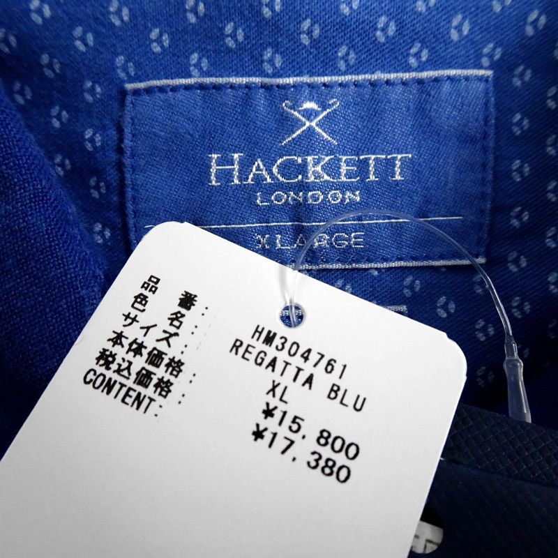 ■HACKETT LONDON ハケット 新品 定1.7万 最旬 ガーメントダイ加工 清涼リネン 麻 長袖 カジュアルシャツ HM304761 5KD XL ▲011▼bus2298f ハケット LONDON ロンドン メール便HACKETT 送料無料 定価3.2万