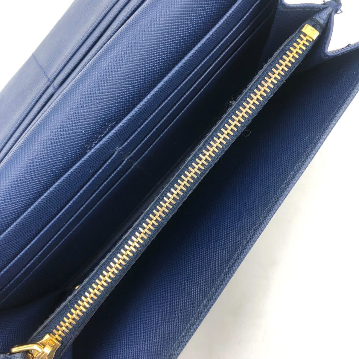 1円〜 最高級 極美品 PRADA プラダ 長財布 フラップ メタルロゴ