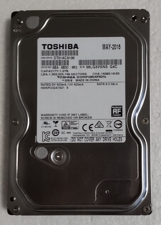 DIGA換装用1TB-HDD DMR-BRW1000，DMR-BRW1010，DMR-BRW1020用 DIGA1TB