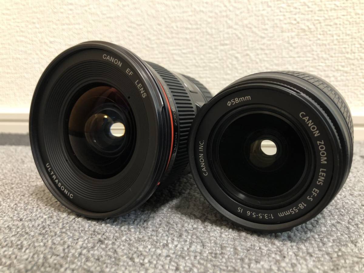 【すごく美品です】Canon EF 17-35mm F2.8 L USM EF-S 18-55mm F3.5-5.6 IS AF Zoom レンズ まとめ