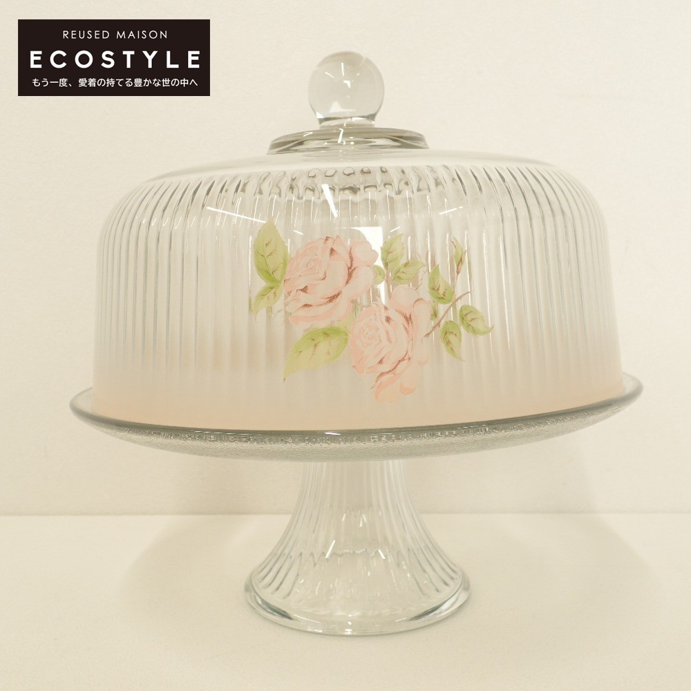 美品/1円】 Imane イマン ダイアナローズ ケーキドーム 食器 クリア