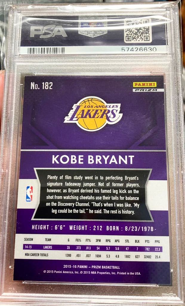 PSA 10】満点 鑑定済 Kobe Bryant 2015-16 PANINI PRIZM Flash Prizm