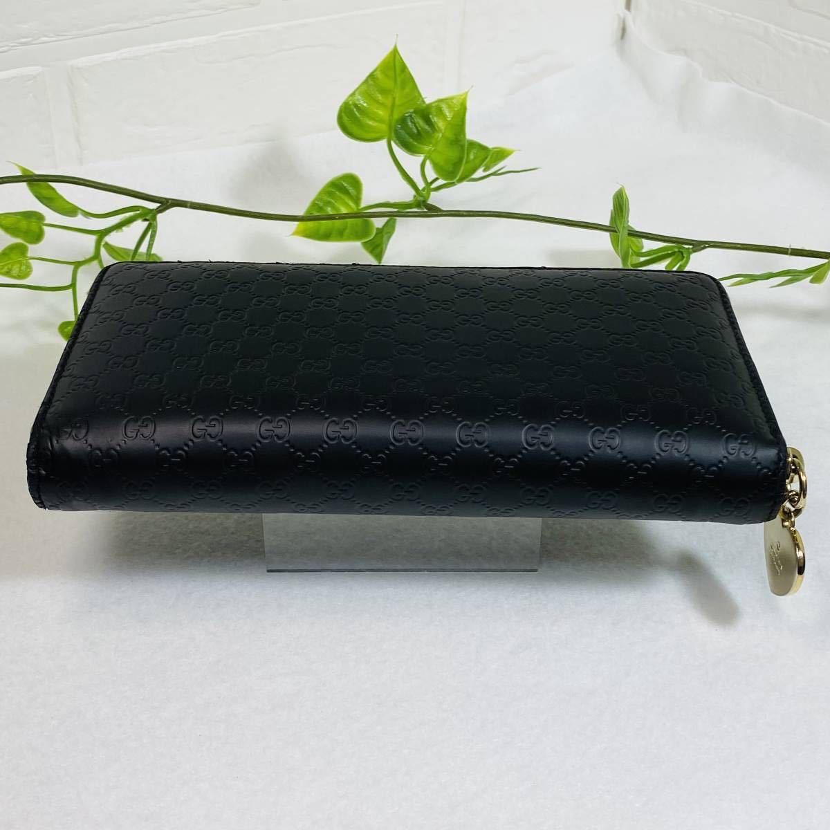 美品》GUCCI グッチ マイクログッチシマ ラウンドファスナー 長