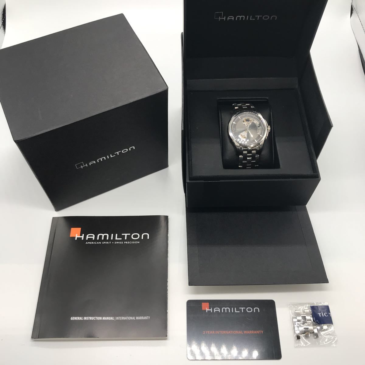 美品HAMILTON 自動巻き腕時計 ジャズマスターオープンハート