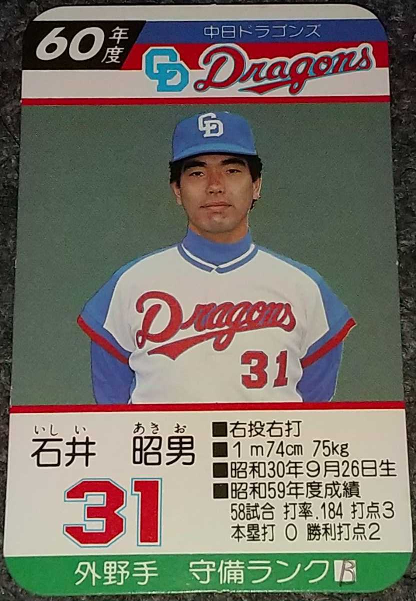 タカラプロ野球カード昭和60年中日ドラゴンズ30枚プラス予備カード2枚