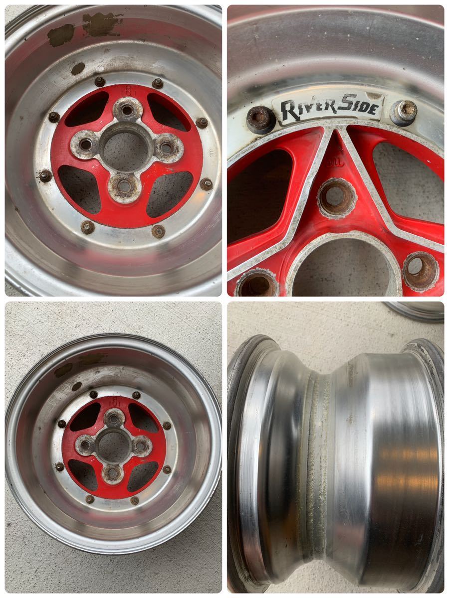 リバーサイド RIVER SIDE 旧車 ホイール 7j ? 114.3 4穴 希少 13インチ 