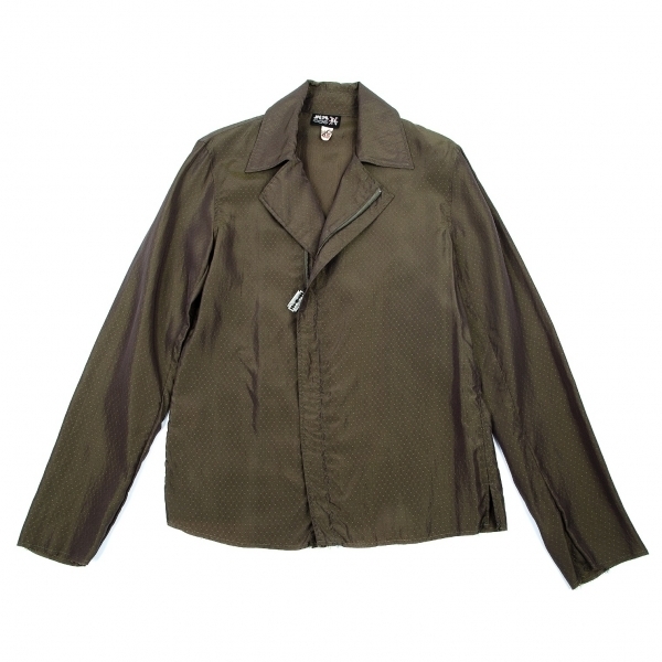 ジャンポールゴルチエJean Paul GAULTIER PARIS 小紋キュプラライダースシャツジャケット カーキ48 【メンズ】