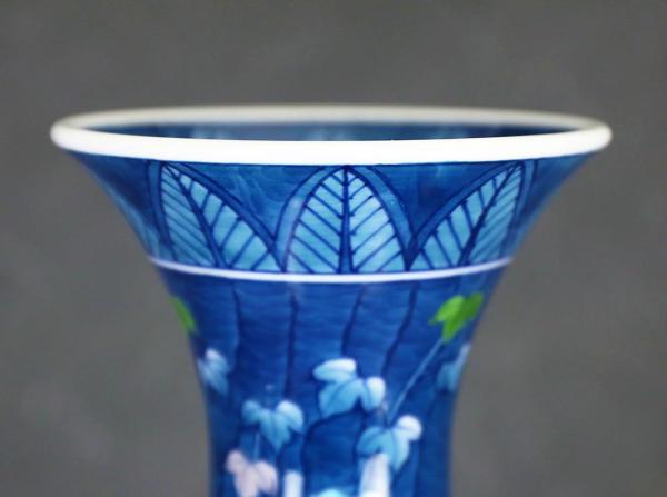 真作】【WISH】藤井勝雲「染錦蔦絵 飾花瓶」超大型作品 有田焼 共箱 高