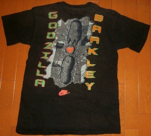 90's ナイキ BARKLEY vs. Godzilla Tシャツ Nike 銀タグ USA製 ゴジラ
