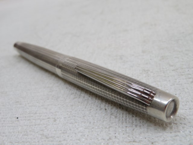 品質保証付 SILVER/ペン先PT☆PLATINUM ALLOY 万年筆 全長14.0