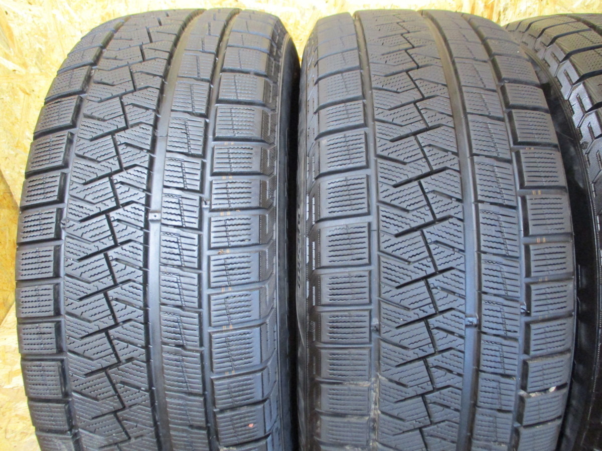 【青森発】215/55R16 93Q★8.5分山 ピレリ ICE ASIMMETRICO 2018年製　4本価格　スタッドレス【送料無料】AOM-X1158　トヨタ クラウンなど 215&frasl;55R16 ピレリ 4本セット V40CC V40 評価篇