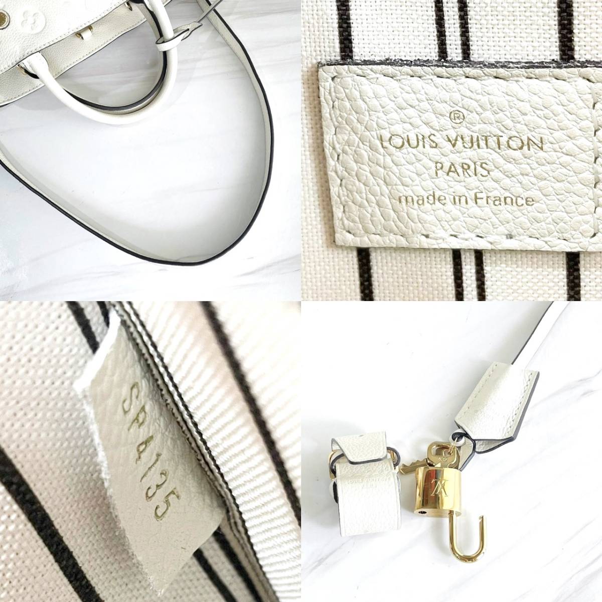 美品☆ ルイヴィトン アンプラント 白 モンテーニュBB ハンドバッグ  