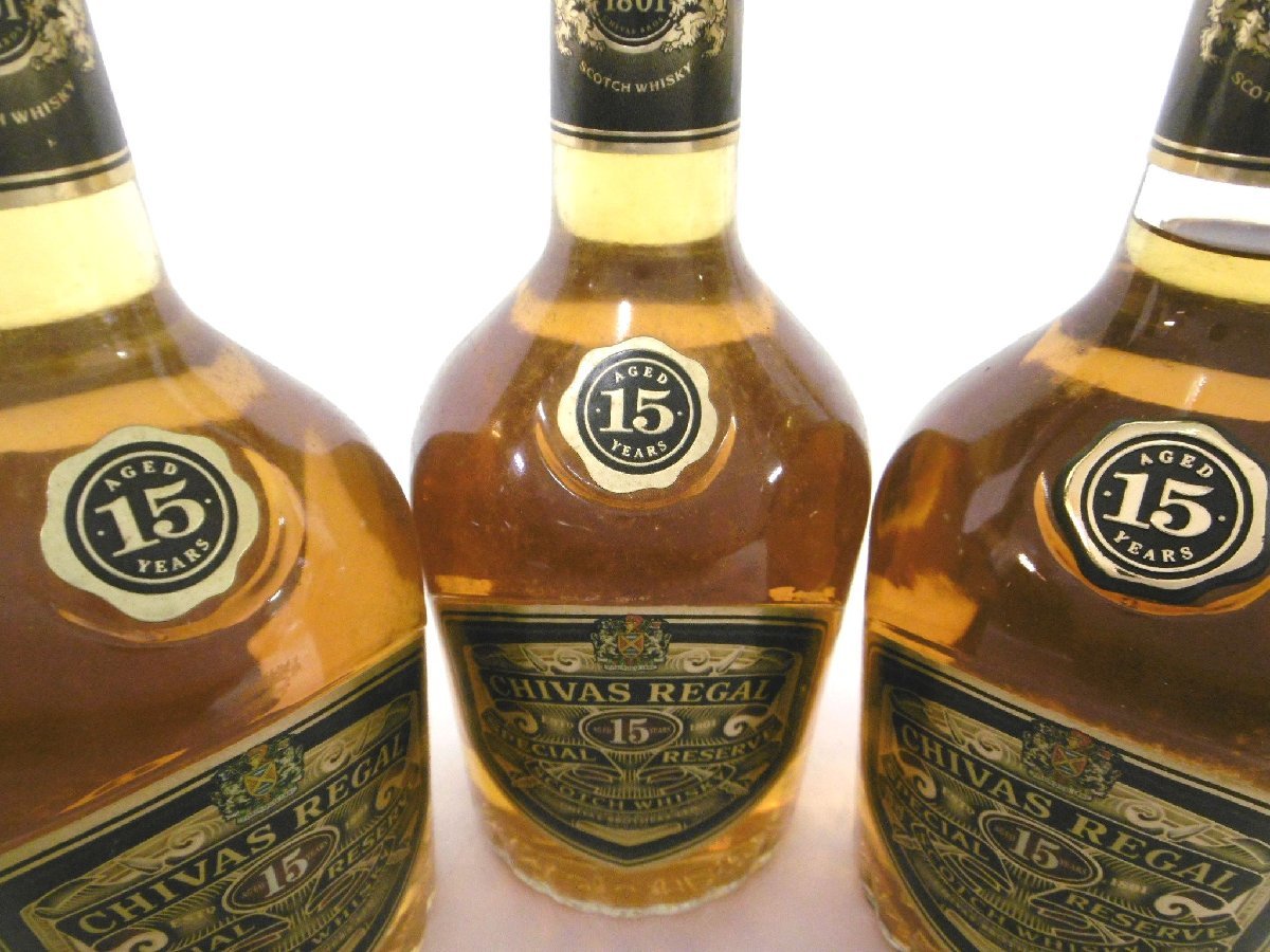 古酒 未開栓 3本セット CHIVAS REGAL シーバス リーガル 15年