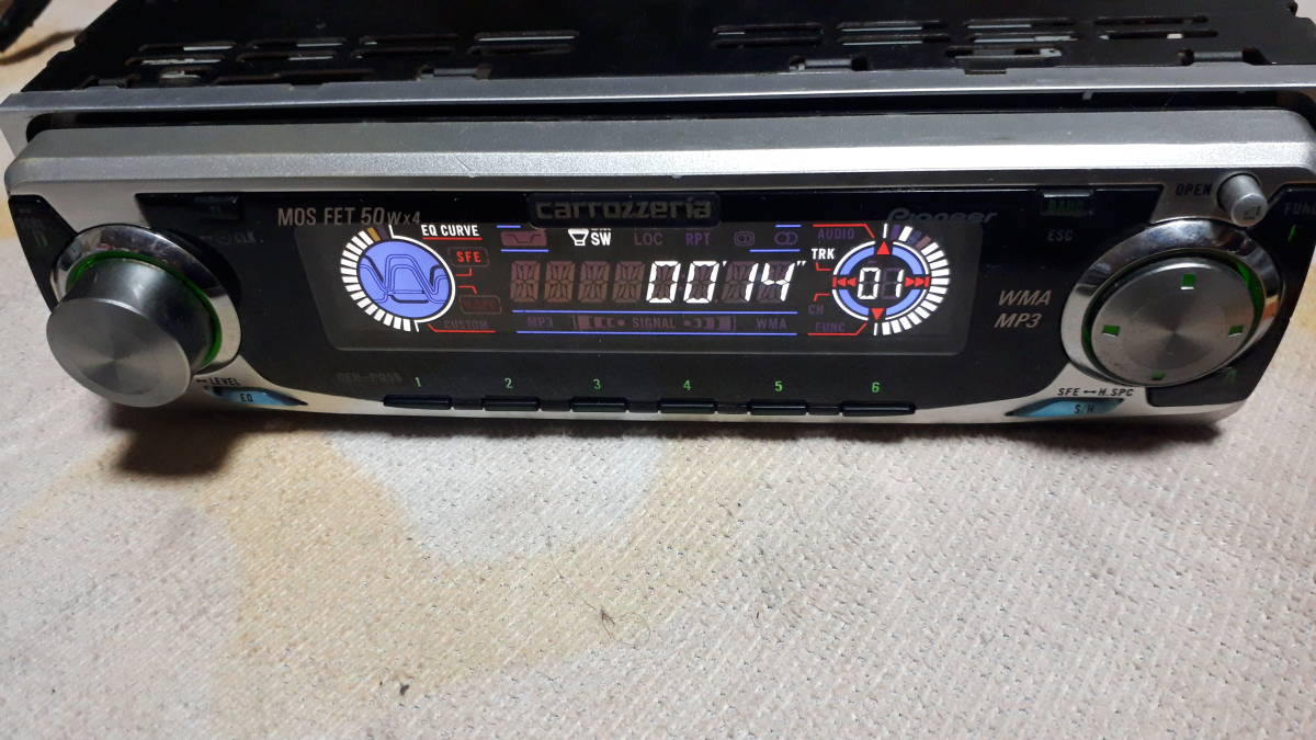 パイオニア カロッツエリア 旧車 当時物 カーステ オーディオ 1DIN CD 