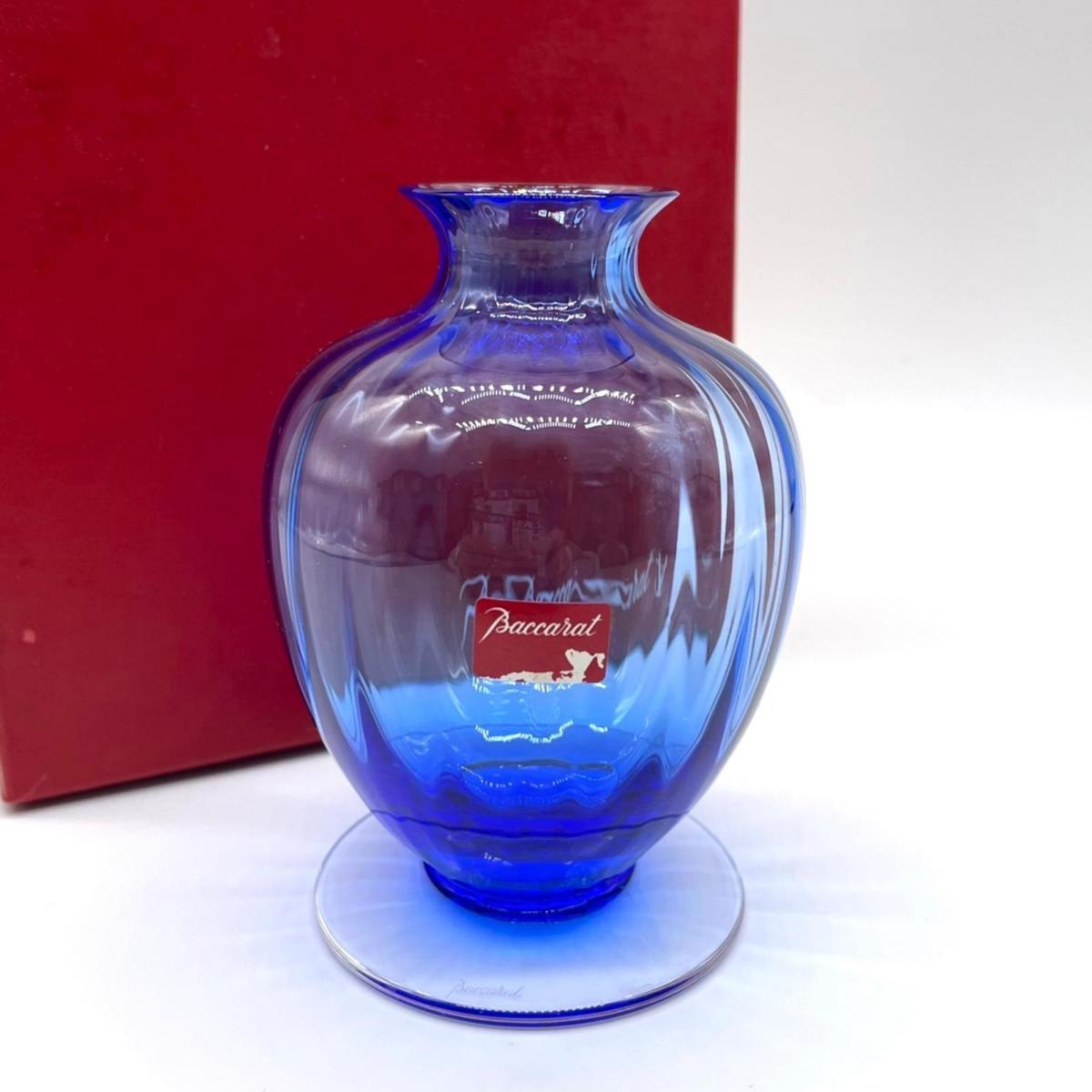 ☆Baccarat バカラ アクアレーユ ミニフラワーベース 花瓶 ブルー系