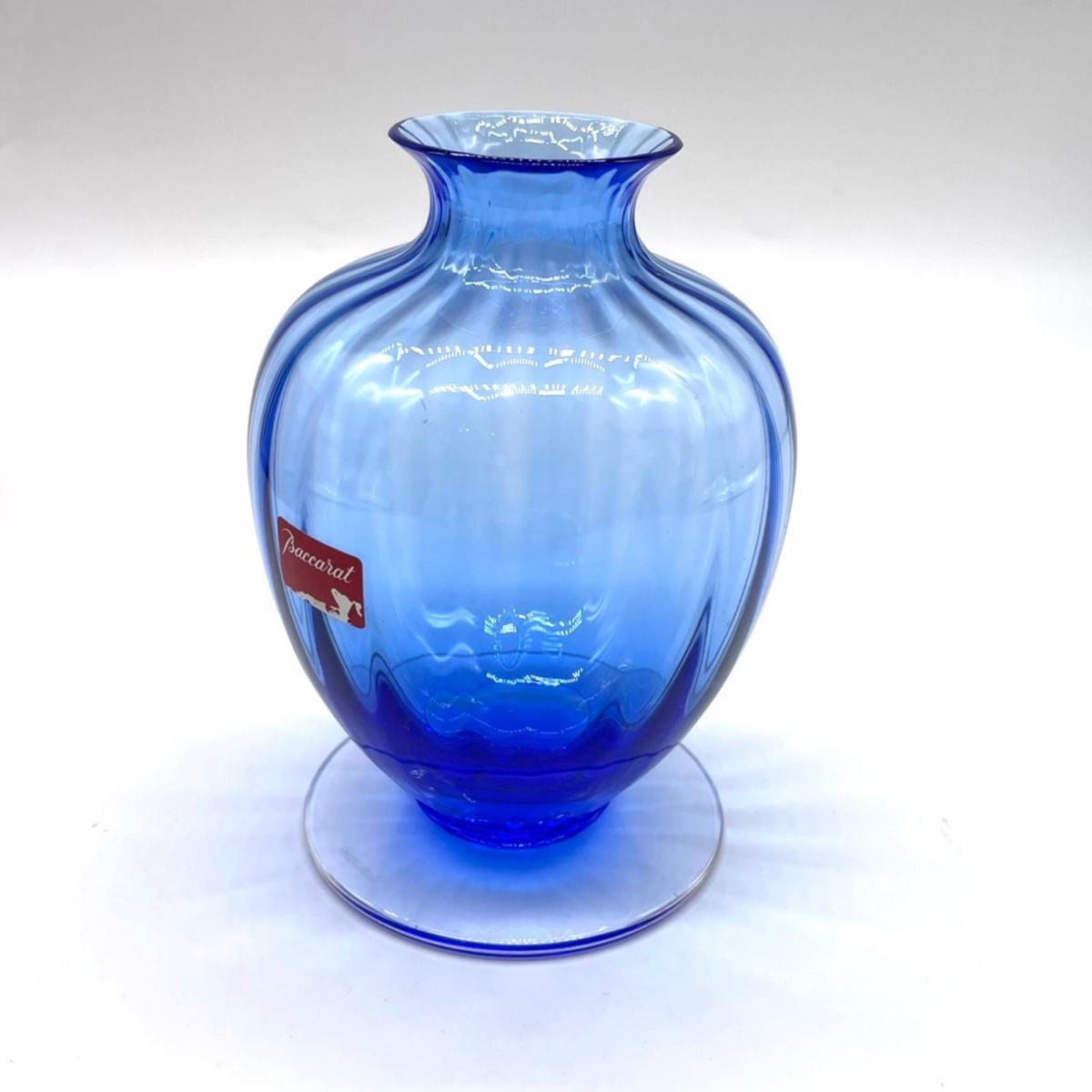 ☆Baccarat バカラ アクアレーユ ミニフラワーベース 花瓶 ブルー系